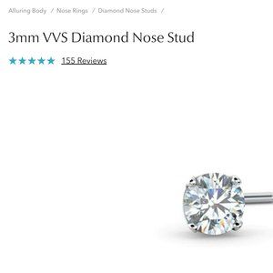 3mm VVS Diamond Nose Stud